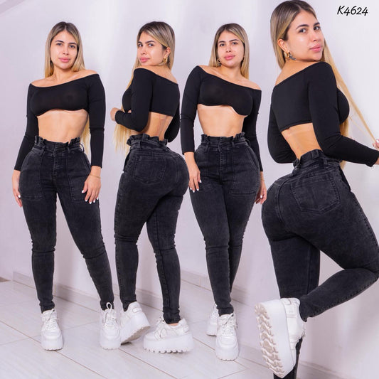 Jeans Skinny Stretch Gris - Ref K4624 - K4624-01.jpg