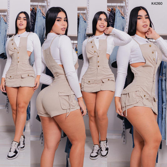 BRAGA FALDA SHORT TELA DRILL STRECH K4260♥️ENVIO GRATIS♥️