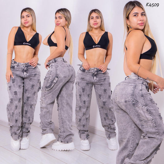 Jeans Mom Fit Rigido - Ref K4509
