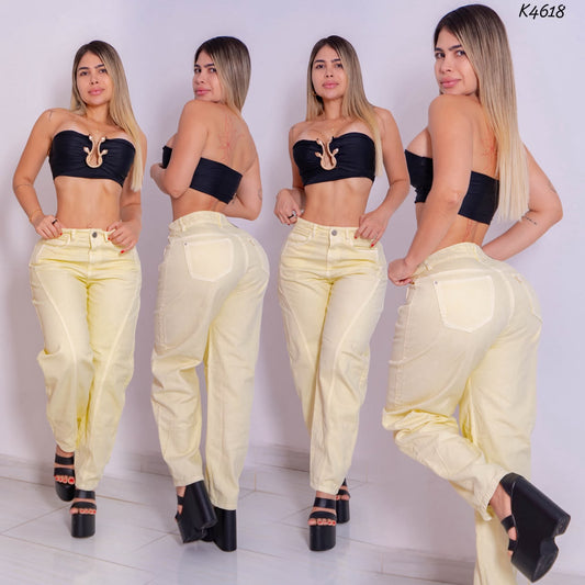 Jeans Mom Fit Rigido - Ref K4618